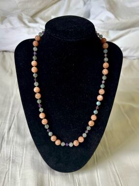 Beaded Moonstone necklace.